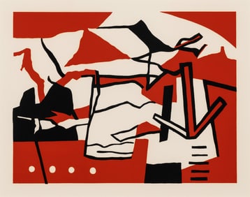 Ralston Crawford (American, 1906-1978) USS Nevada (Red-Black), 1949
