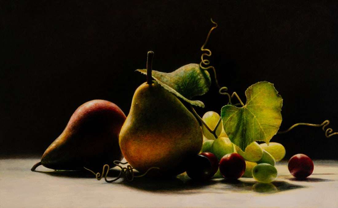 James Del Grosso (American, b. 1941) Fruits of the Giardino Segreto, 1994: James Del Grosso (American, b. 1941) Fruits of the Giardino Segreto, 1994 oil on canvas signed Del Grosso and dated (verso) 32 x 52 inches. Property from a Distinguished Private Collection, Michigan T