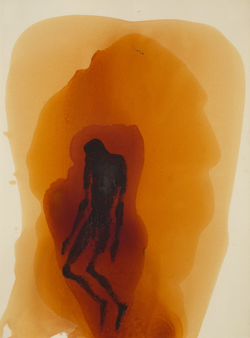 Antony Gormley (British, b. 1950) Stomach Drift, 1997: Antony Gormley (British, b. 1950) Stomach Drift, 1997 varnish, oil, pigment and shellac on paper presumably titled (verso) 15 x 11 inches. The Estate of Ruth Miles Pite This lot is located in Philadel