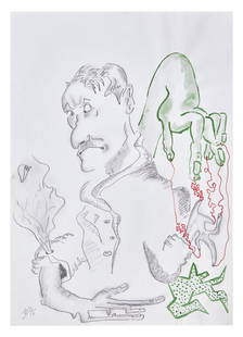 John Bock (German, b. 1965) Untitled, 1996 (two works): John Bock (German, b. 1965) Untitled, 1996 (two works) mixed media on paper each: initialed JB and dated each: 11 1/2 x 8 1/4 inches. The Estate of Ruth Miles Pite This lot is located in Philadelphia.