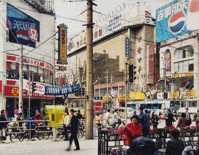 Thomas Struth (German, b. 1954) Shanxi Nan Lu, Shanghai, 1999: Thomas Struth (German, b. 1954) Shanxi Nan Lu, Shanghai, 1999 Cibachrome print signed, dated, and numbered 29/32 on the mat; signed, dated and numbered 29/32 + 8 (verso) image: 11 1/2 x 14 1/2 inches.