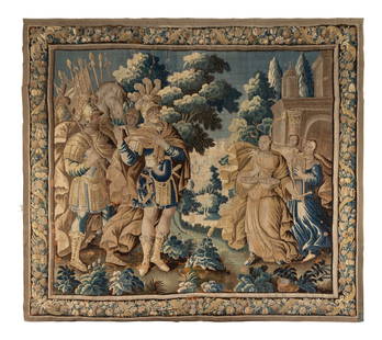 A Flemish Historical Tapestry: A Flemish Historical Tapestry 17th Century 10 feet x 10 feet 5 1/2 inches. Property from a Main Line Philadelphia Private Collector, with Interiors Designed by William R. Eubanks This lot is located i