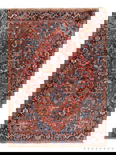 A Heriz Rug: A Heriz Rug Early 20th Century 9 feet 2 inches x 7 feet 1 inch. Property from a Main Line Philadelphia Private Collector, with Interiors Designed by William R. Eubanks This lot is located in Chicago.
