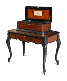 An Ideal Piccolo Music Box on Table by Mermod Frères
