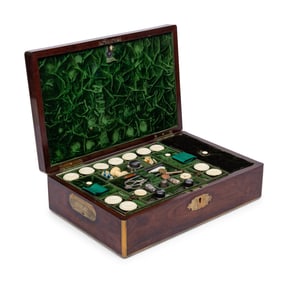 A Musical Needlework Box with Movement by F. Nicole