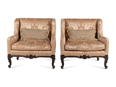 A Pair of Louis XV Style Mahogany Marquises