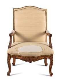 A Régence Style Walnut Fauteuil
