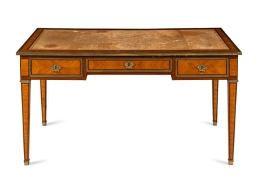 A Directoire Gilt Bronze Mounted Kingwood and Bois Satiné Bureau Plat