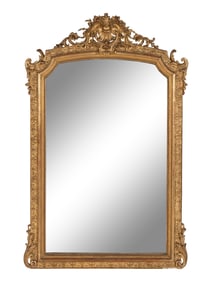 A Napoleon III Style Giltwood Mirror