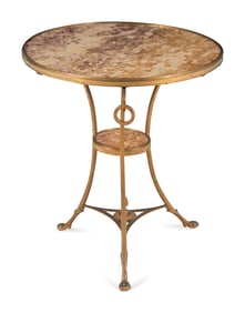 A French Gilt Bronze and Marble Guéridon