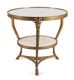 A French Gilt Bronze and Marble Guéridon
