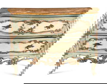 A Venetian Painted and Parcel Gilt Commode (1 of 3)