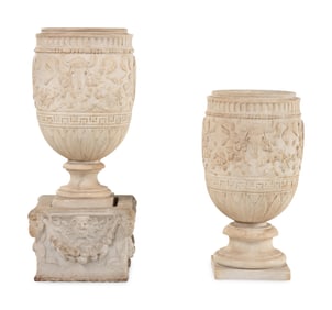 A Near Pair of Neoclassical Marble Jardinières