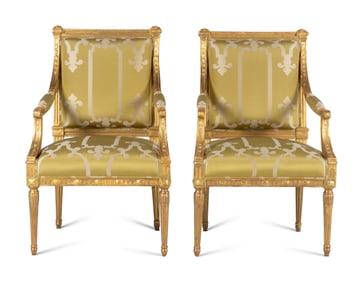 A Pair of North European Giltwood Fauteuils