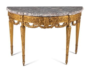 A Continental Neoclassical Giltwood Console Table