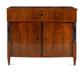An Austrian Walnut and Part-Ebonized Bureau Commode
