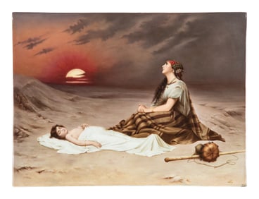 A Berlin (K.P.M.) Porcelain Plaque Depicting Hagar and Ishmael After Emanuel Krescenc Liska