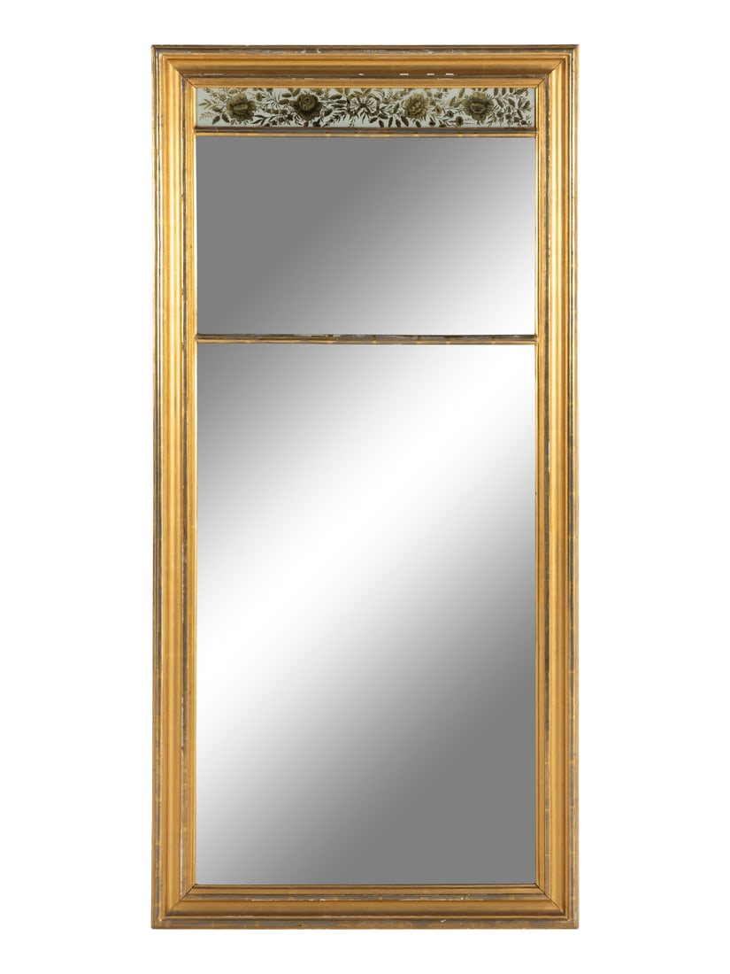 An English Giltwood and Églomisé Panel-Inset Pier Mirror (1 of 2)