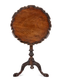 A George III Carved Mahogany Tilt-Top Tea Table