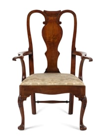 A George III Carved Mahogany Armchair
