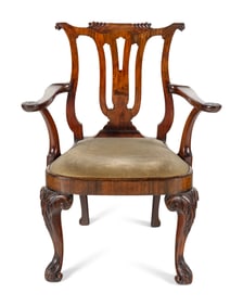 A Rare Anglo-Colonial Carved Padouk Armchair