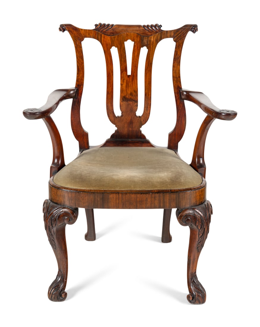A Rare Anglo-Colonial Carved Padouk Armchair (1 of 7)