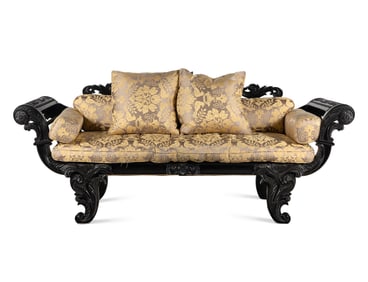 An Anglo-Colonial Ebony Settee