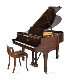 A Steinway and Sons Mahogany Baby Grand Piano