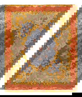 A French Art Nouveau Rug: A French Art Nouveau Rug Circa 1900-1920 14 feet 2 inches x 12 feet 9 inches. This lot is located in Chicago.