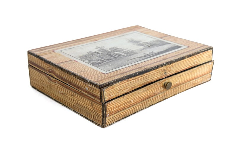 A French Faux Bois and Grisaille-Painted Box (1 of 3)