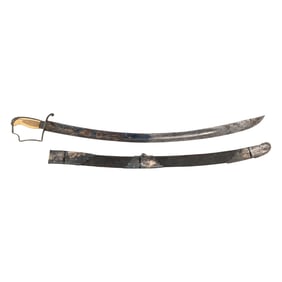 Philadelphia Bird's Head Pommel Silver Hilted Officer's Saber with Silver Mounted Leather Scabbard