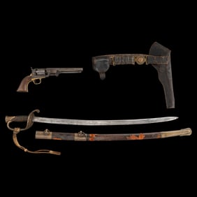 Archive of a Confederate Mobile-Made Etched Blade Staff & Field Officers Sword, Leech & Rigdon