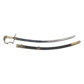 Eagle Hilt Rococo Guard Blued & Gilt Blade Infantry Officers Sword & Scabbard