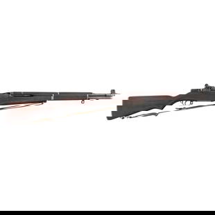 **World War II 1943 Springfield M1 Garand Rifle with Original Barrel, Uncut Operating Rod, Locking: **World War II 1943 Springfield M1 Garand Rifle with Original Barrel, Uncut Operating Rod, Locking Bar Sights .30-06. 24" barrel length. SN: 1644974. Parkerized metal finish set in walnut semi-pistol