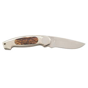 Jimmy Lile Button Lock Folding Knife with Staghorn Grips, No Dot Mark, and Engraved Patent Mark (1 of 5)