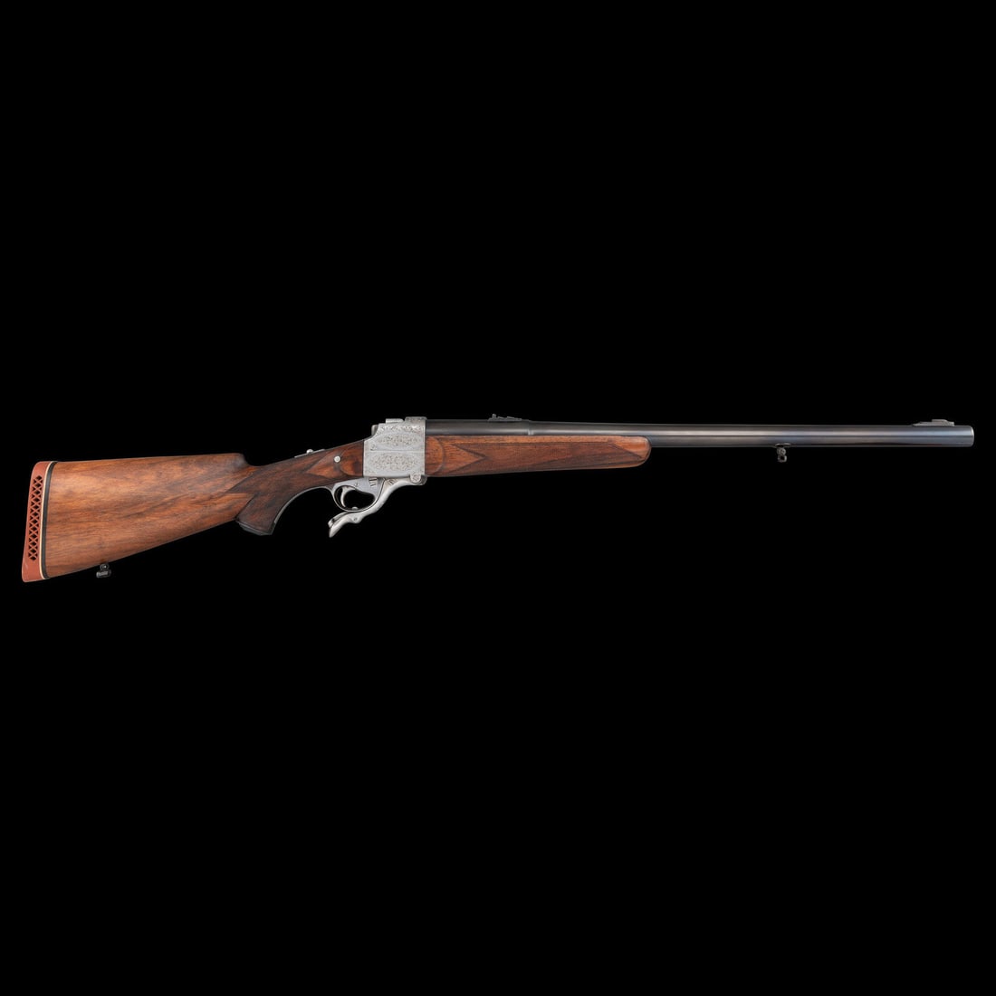 **Belgian .600 Nitro Express No. 5 Size Farquharson Rifle Made for the Comte De Lalaing: **Belgian .600 Nitro Express No. 5 Size Farquharson Rifle Made for the Comte De Lalaing .600 Nitro Express. 27.375" barrel length. SN: 7393. Polished bright metal finish to frame with blued barrel set