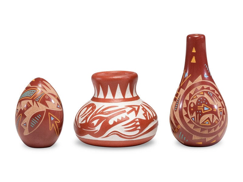 Emily Tafoya
(Santa Clara, b. 1959)
Miniature Redware Pottery (1 of 3)