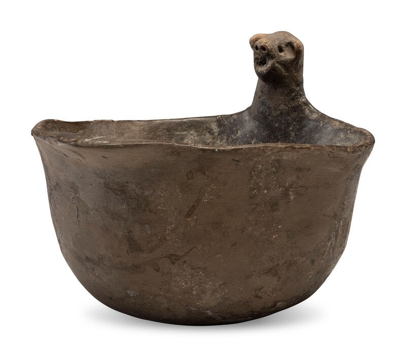 Mississippian Bear Effigy Pottery Bowl (1 of 3)