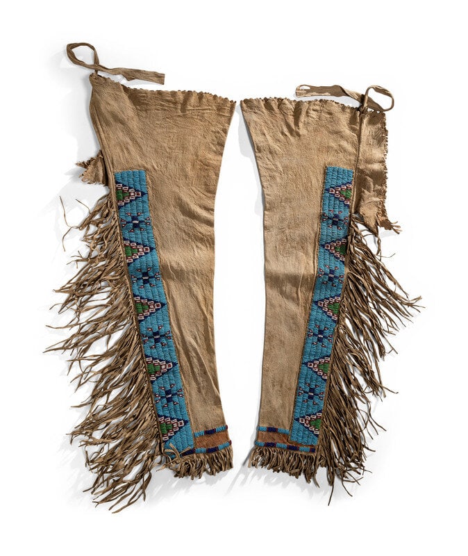 Sioux Beaded Hide Leggings (1 of 3)