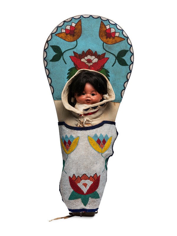 Plateau Beaded Hide Doll Cradle (1 of 4)