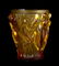 766: A Lalique Molded and Frosted Amber Glass Vase, Hei