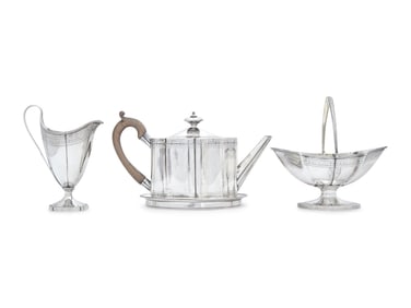 A George III Four-Piece Sterling Silver Tea Service