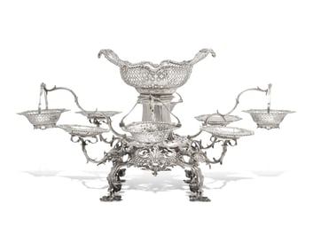 An Irish George III Sterling Silver Eight-Branch Epergne