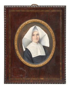 Anne Nicole Voullemier (French, 1792-1882), A Portrait Miniature Of A Young Nun In Black Habit With