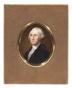 John Haslem (British, 1808-1884), After Gilbert Stuart (1755-1828), An Enameled Portrait Miniature