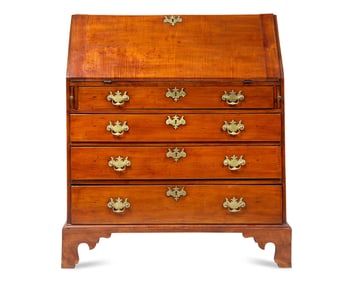 A Chippendale Tiger Maple Slant-Front Desk