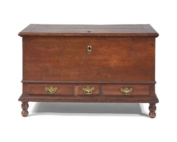 A Small Chippendale Walnut Blanket Chest Over Drawers