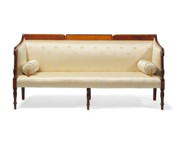 A Federal Carved And Inlaid Mahogany Sofa