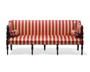 A Federal Carved And Inlaid Mahogany Sofa