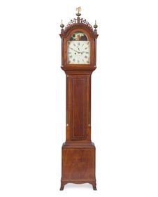 A Federal Inlaid Mahogany Tall Case Clock